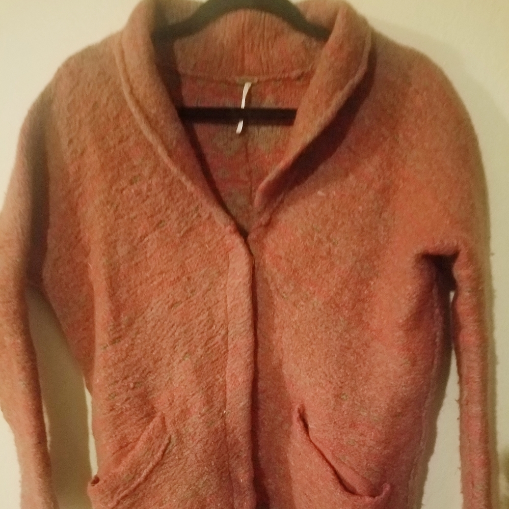 Free People Sweater XS Button Up 82% Wool Sweater